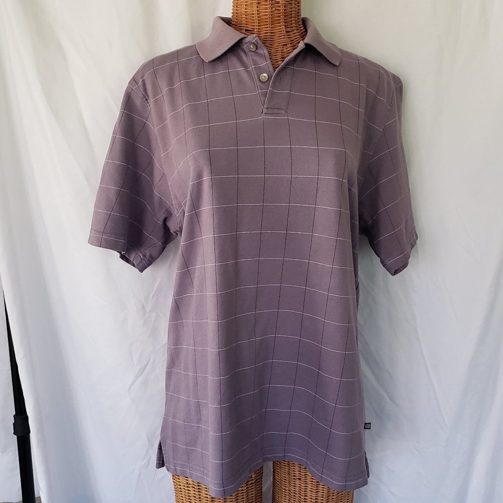 Geoffrey Beene Men's Purple Short Sleeve Golf Shirt - M
